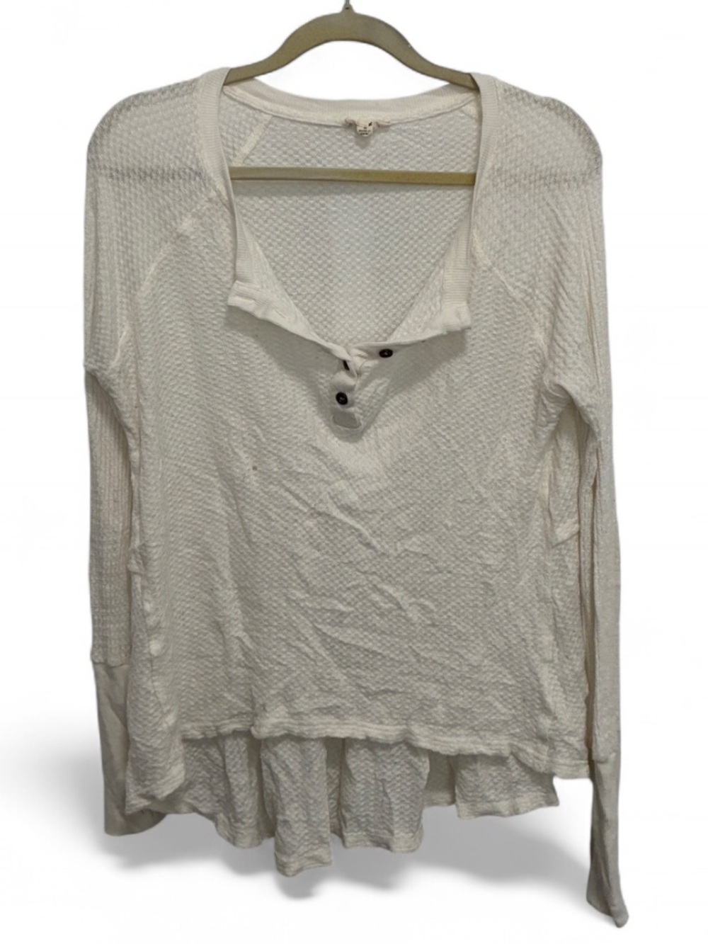 Jane + Delancey Oversized Long-Sleeve Waffle Henley Top